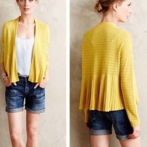 Moth Anthropologie Open Cardigan Size S Mustard